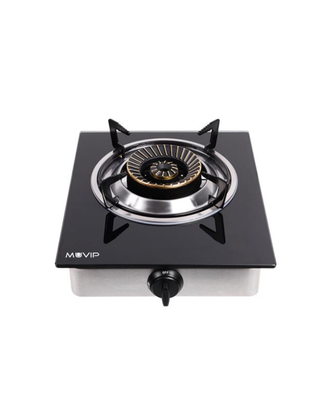 COCINA GAS INOX 1 FUEGO CRISTAL TEMPLADO MUVIP