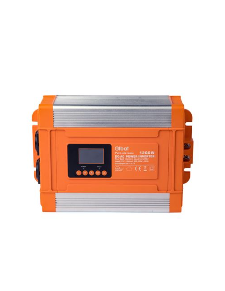 CONVERTIDOR DE CORRIENTE ONDA PURA CON PANTALLA LCD 1200W ELBAT