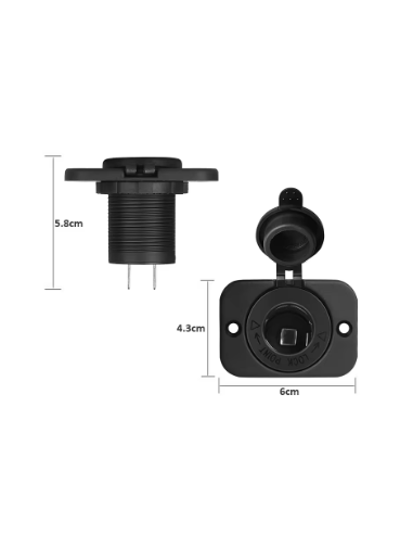 TOMA MECHERO HEMBRA 12V CON SOPORTE