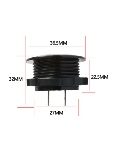 VOLTÍMETRO REDONDO RESISTENTE A SALPICADURAS 12/24V