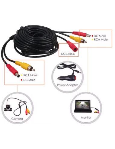 CABLE DE  EXTENSIÓN DE VIDEO AV RCA 10 M