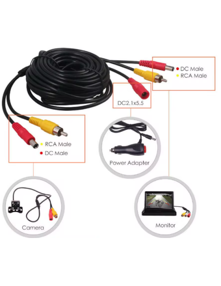 CABLE DE  EXTENSIÓN DE VIDEO AV RCA 10 M