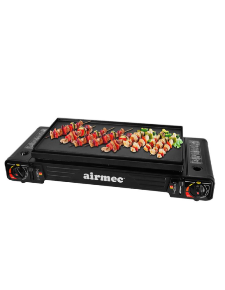 COCINA GAS DOBLE DOBLE CARTUCHO + PLANCHA
