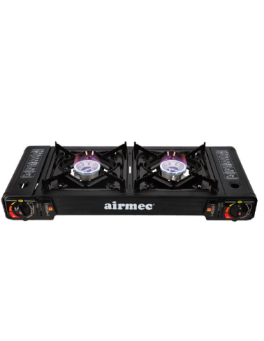 COCINA GAS DOBLE DOBLE CARTUCHO + PLANCHA