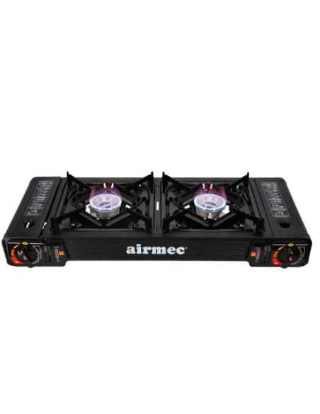 COCINA GAS DOBLE DOBLE CARTUCHO + PLANCHA