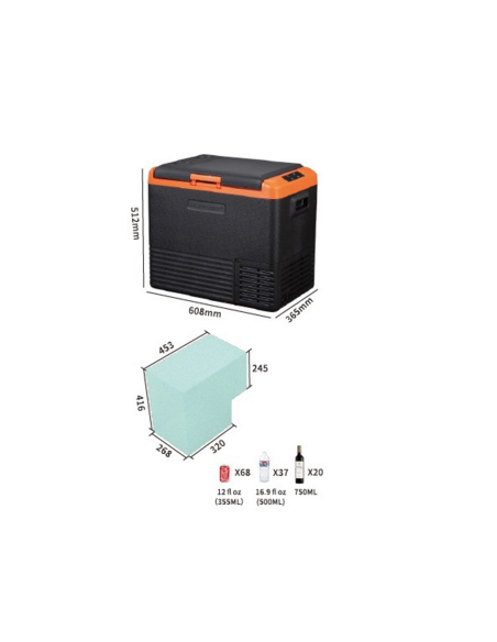 NEVERA DE COMPRESOR PORTATIL 45 LITROS 70W MUVIP
