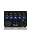 PANEL 5 INTERRUPTORES +USB TOMA 12V Y VOLTIMETRO