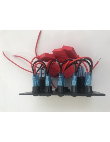 PANEL 5 INTERRUPTORES +USB TOMA 12V Y VOLTIMETRO