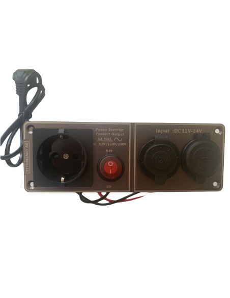 PANEL MULTIFUNCIÓN A 220V CON MECHERO Y DOBLE USB 3.0