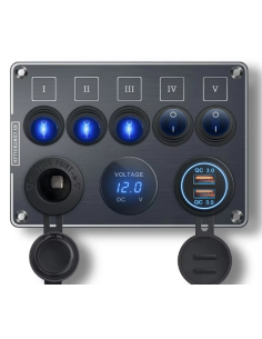 PANEL 12V 5 INTERRUPTORES BLACK EDITION