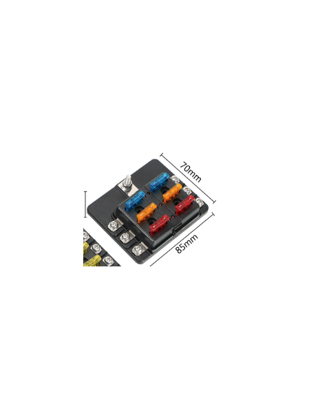 CAJA DE FUSIBLE  6 VIAS (CON FUSIBLE INCLUIDO)