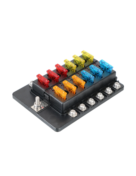 CAJA DE FUSIBLE 12 VIAS (FUSIBLES INCLUIDO) LED