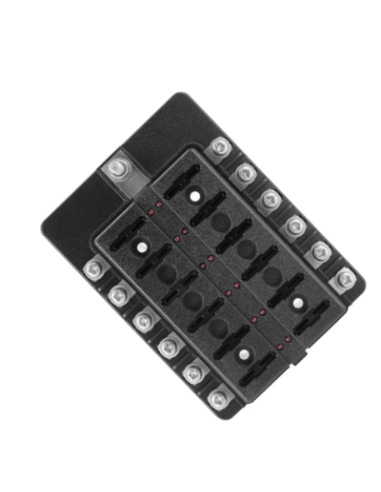 CAJA DE FUSIBLE 12 VIAS (FUSIBLES INCLUIDO) LED