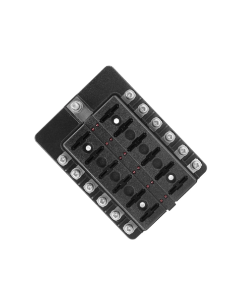 CAJA DE FUSIBLE 12 VIAS (FUSIBLES INCLUIDO) LED