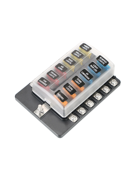 CAJA DE FUSIBLE 12 VIAS (FUSIBLES INCLUIDO) LED