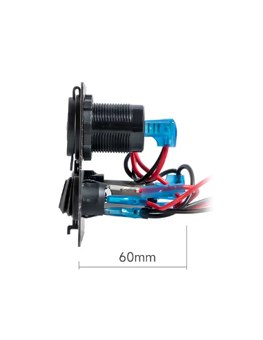 CENTRALITA 12V 4 EN 1 CON DOBLE USB 3.0