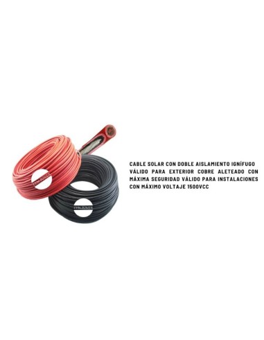 CABLE SOLAR 6MM ROJO