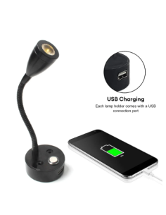 FLEXO NEGRO 12V CON USB 2