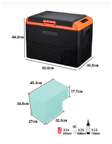 NEVERA DE COMPRESOR PORTATIL 37 LITROS 55W MUVIP