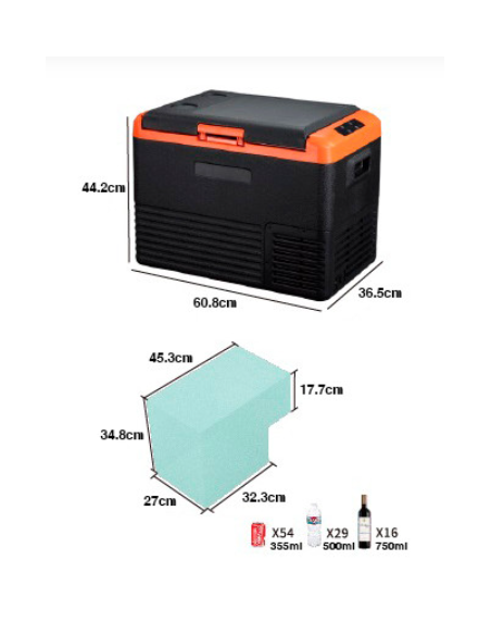 NEVERA DE COMPRESOR PORTATIL 37 LITROS 55W MUVIP