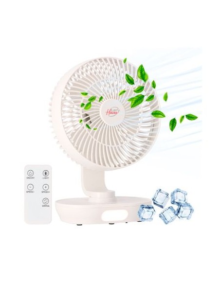VENTILADOR PORTÁTIL DE BATERÍA OSCILANTE LARRYHOUSE 8"
