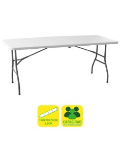 MESA DE RESINA PLEGABLE 180X70X74CM 3.5CM SUNGARDEN